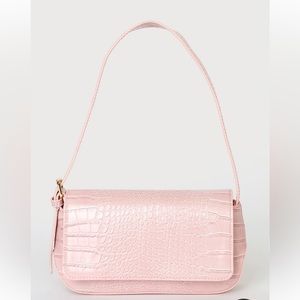 NWOT Lulu’s Pink Faux Croc Shoulder Bag